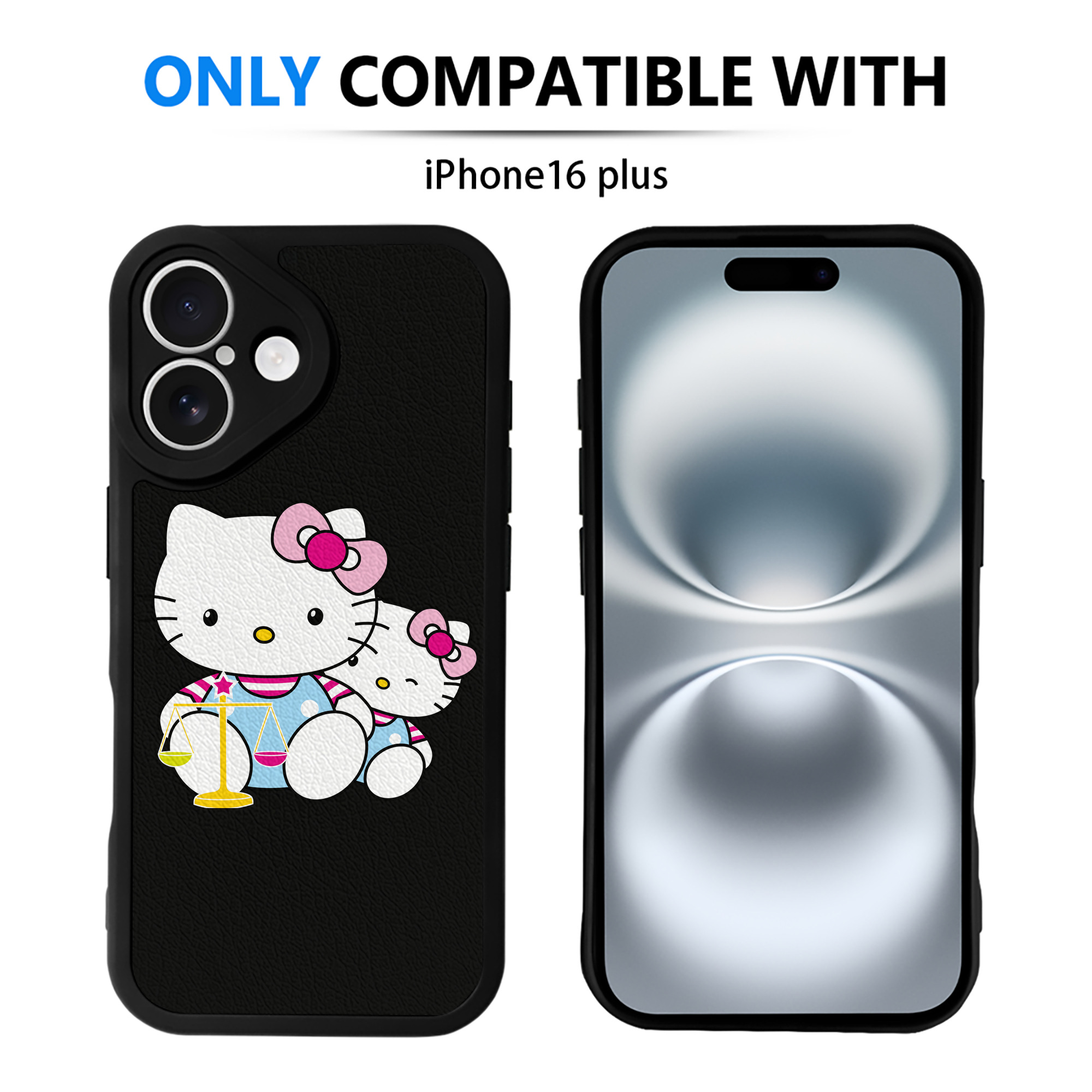 （画像用） Hello Kitty ハローキティ 【iPhone 16シリーズ対応】シリコンスマホケース（レザー調） 材質：シリコン